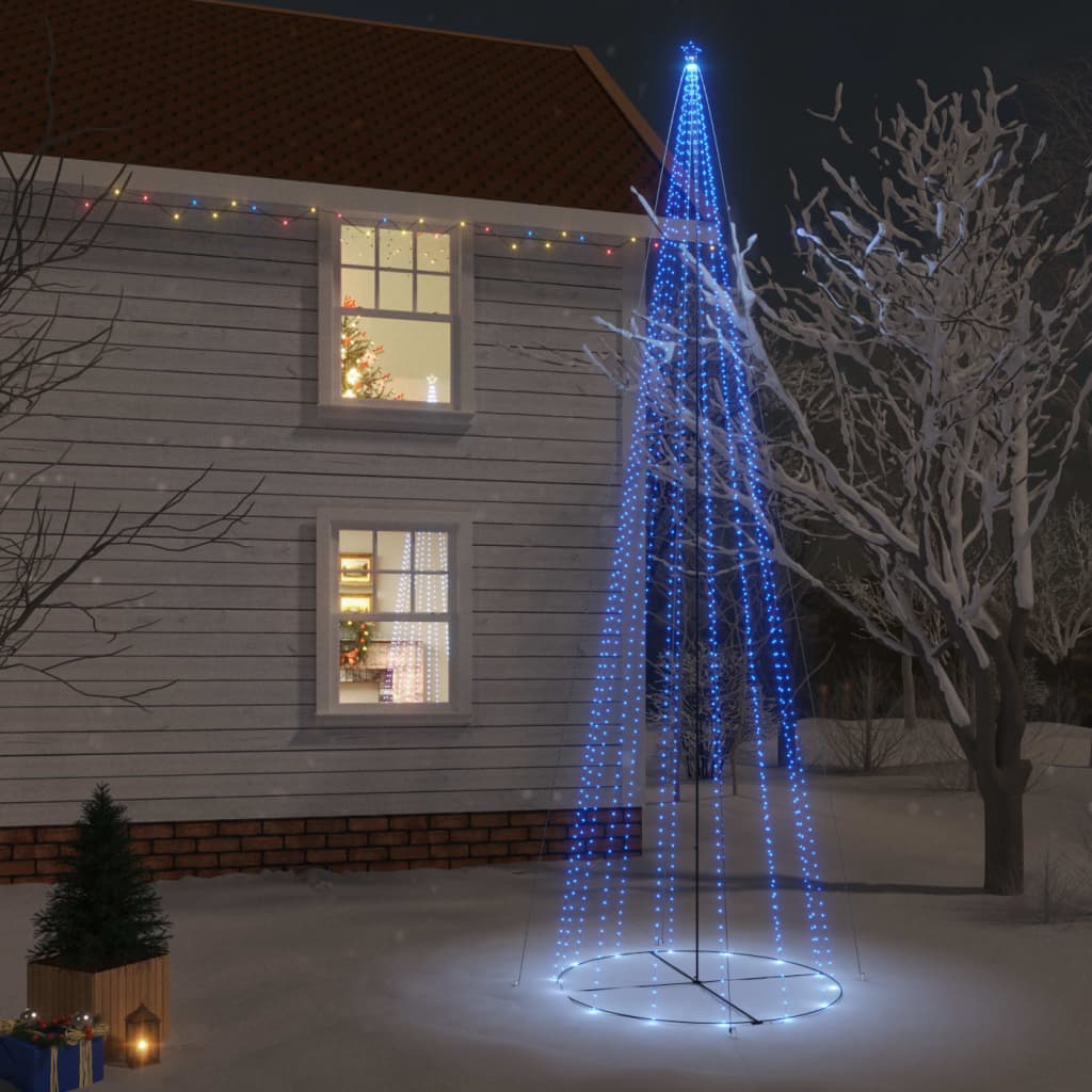 vidaXL Weihnachtsbaum Kegelform Blau 1134 LEDs 230x800 cm