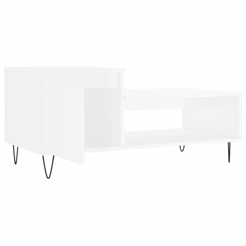 vidaXL Couchtisch Hochglanz-Weiß 100x50x45 cm Holzwerkstoff