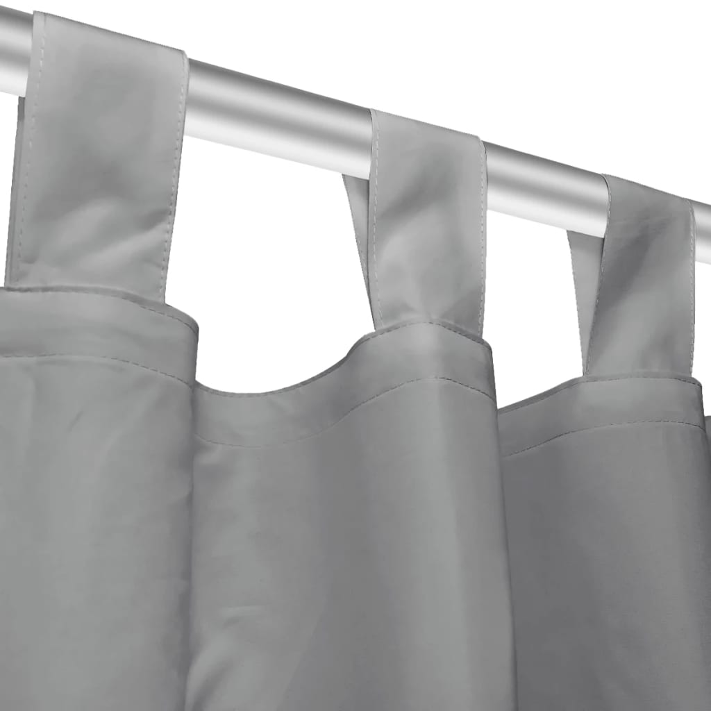 vidaXL Vorhänge aus Mikro-Satin 2 Stk. mit Schlaufen 140×225 cm Grau